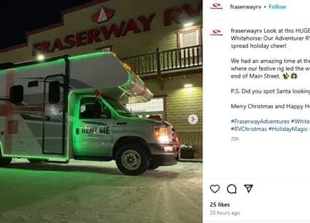 An Instagram post created for Fraserway RV