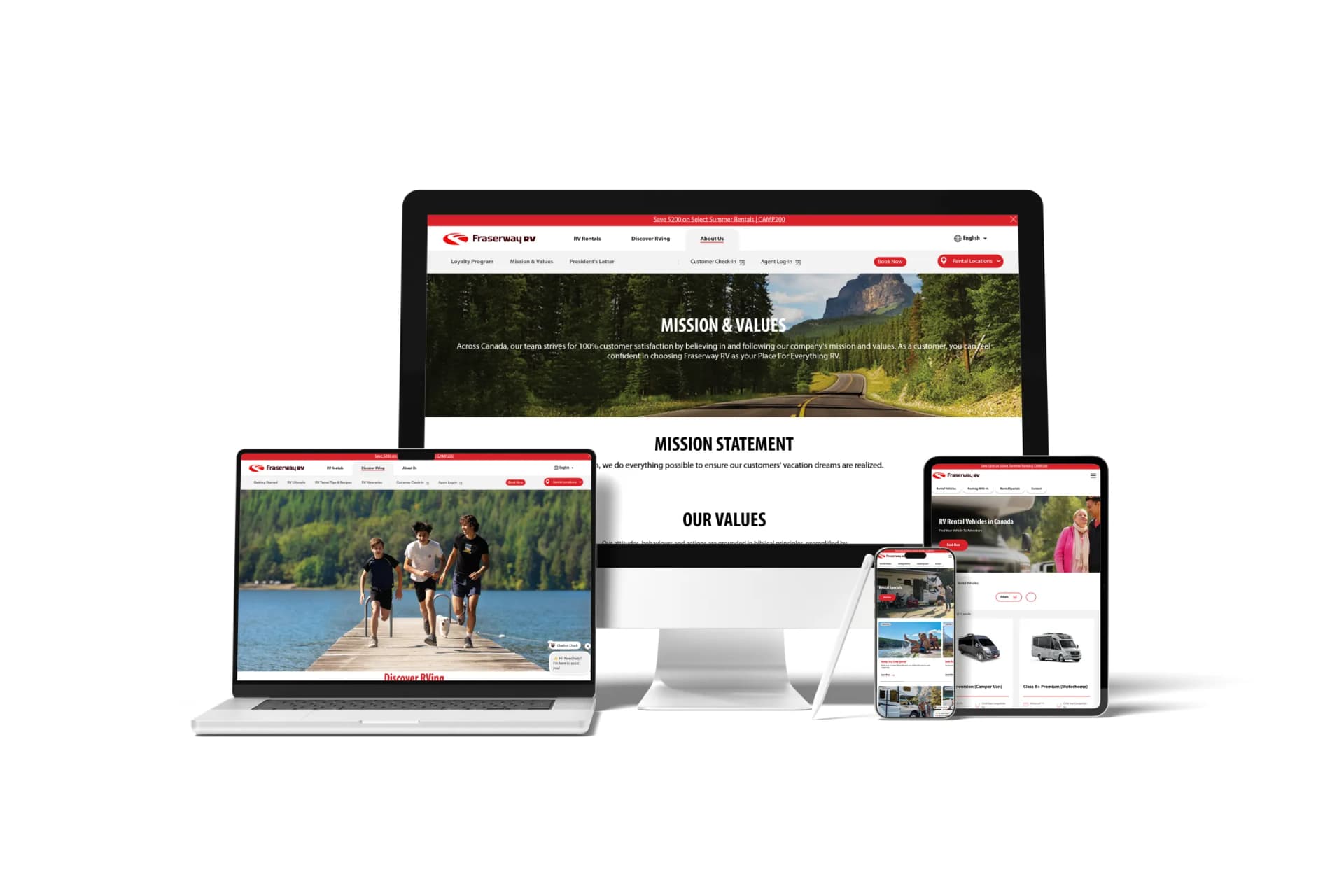 Fraserway RV Canada website design