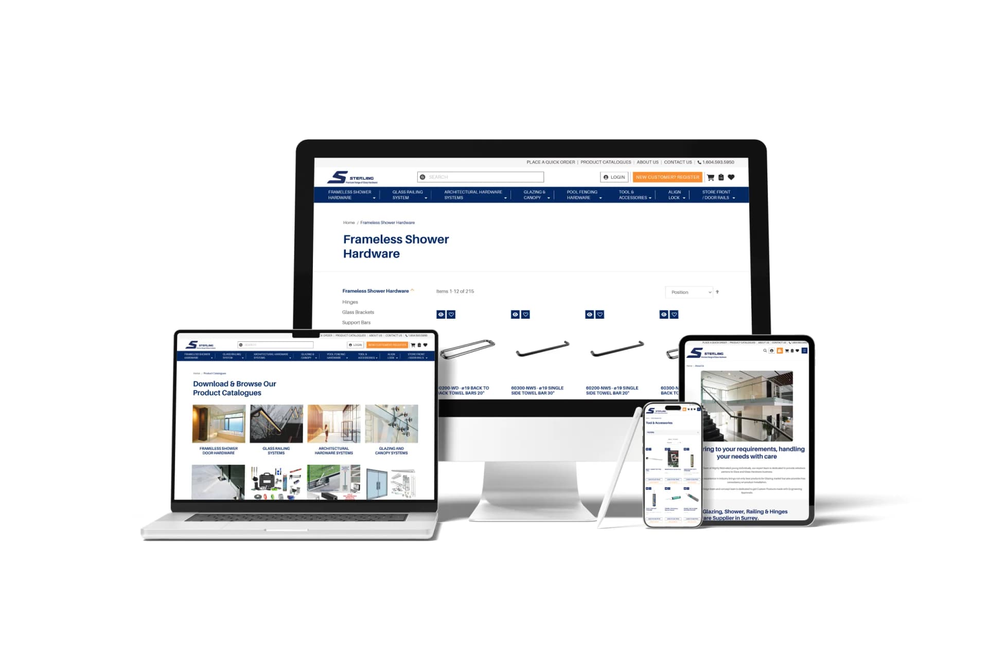 Sterling Glass Hardware website design