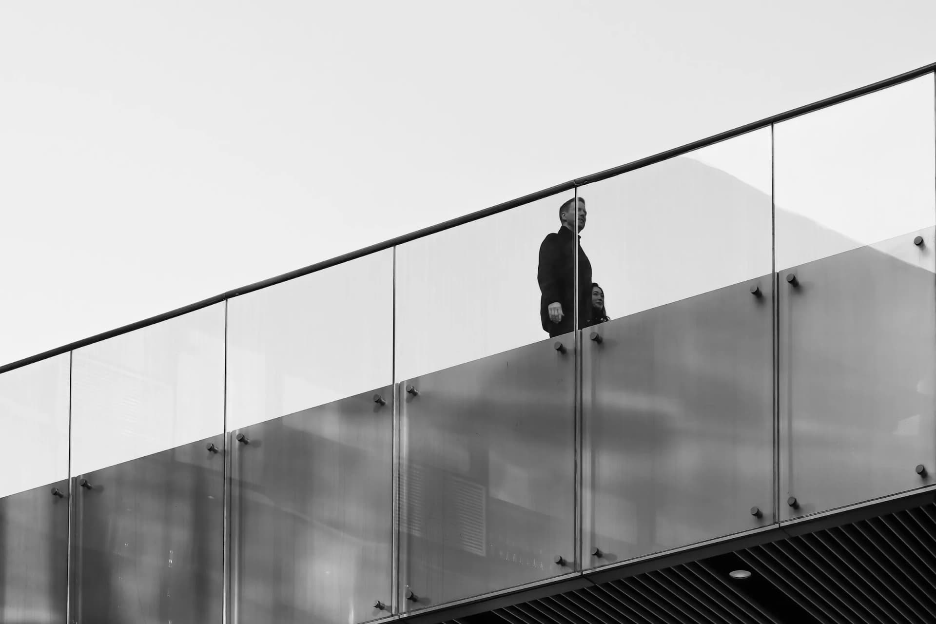 Frameless glass balustrade with stainless-steel standoff fittings