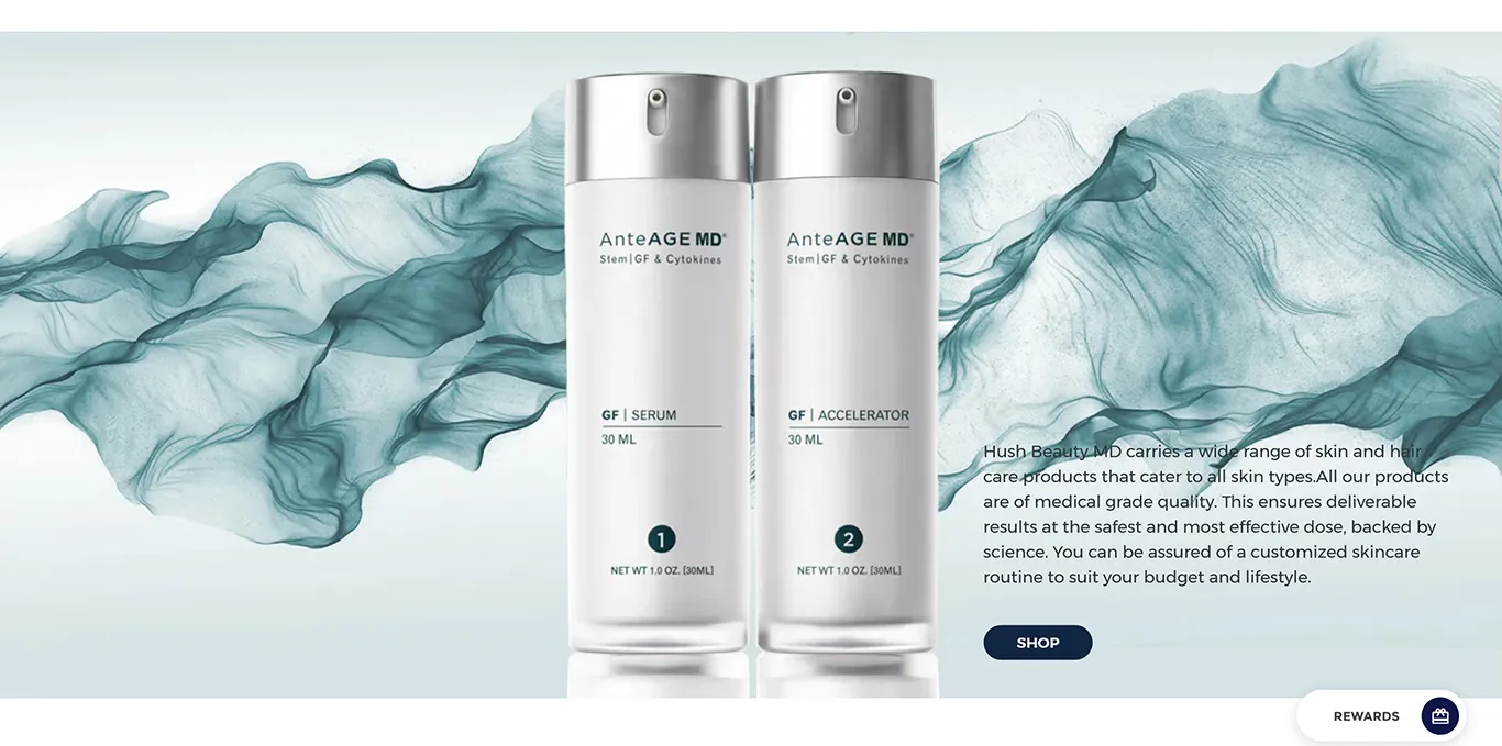 The Hush Beauty website and brand design