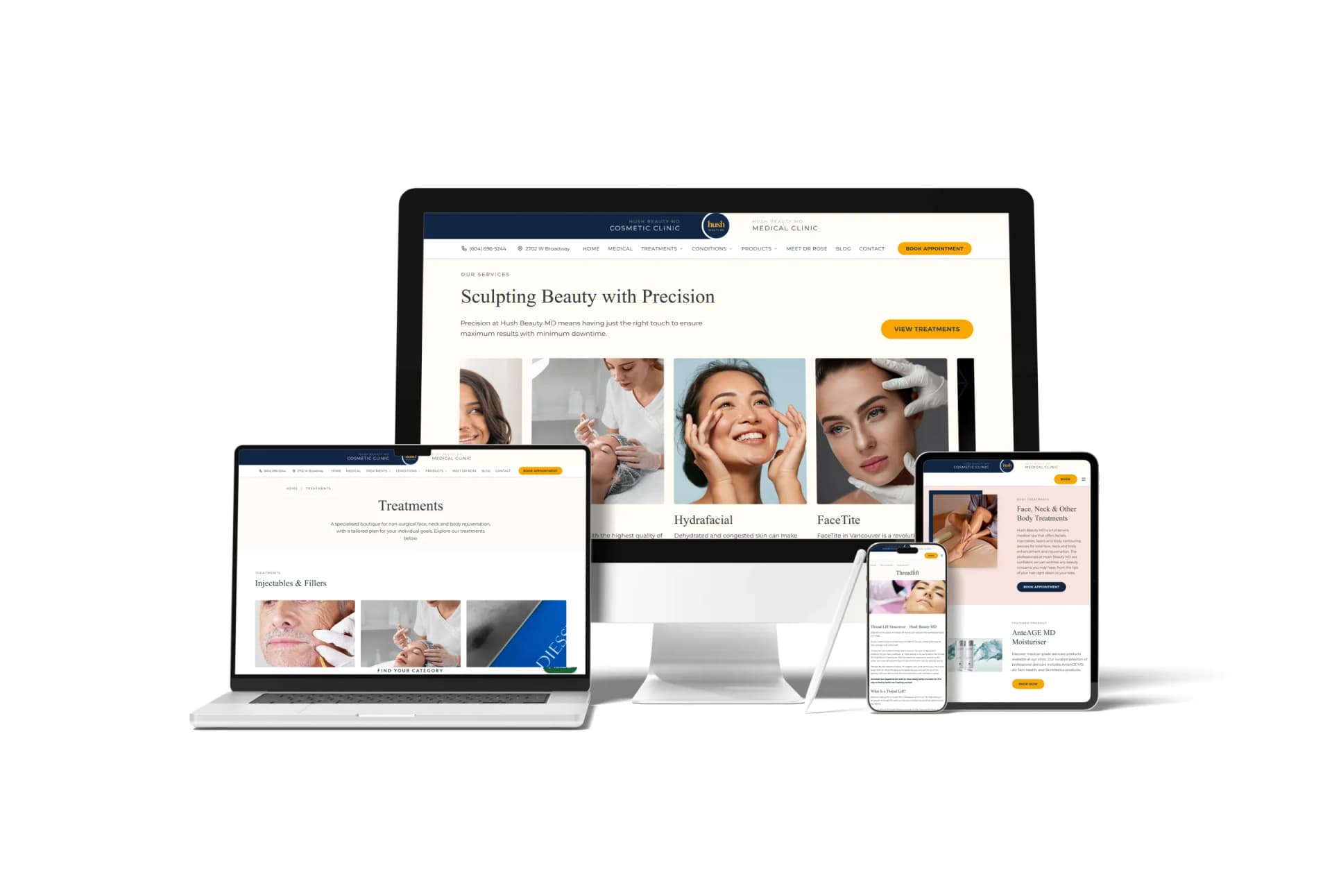 Hush Beauty website design