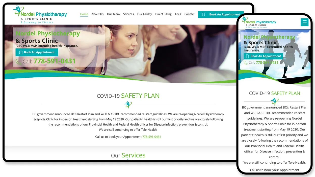 Nordel Physio Clinic website design