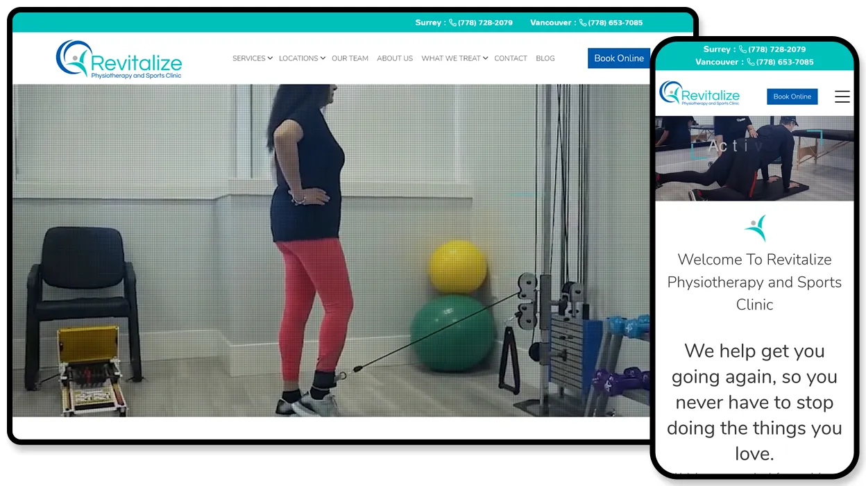 Revitalize Physio Clinic website design