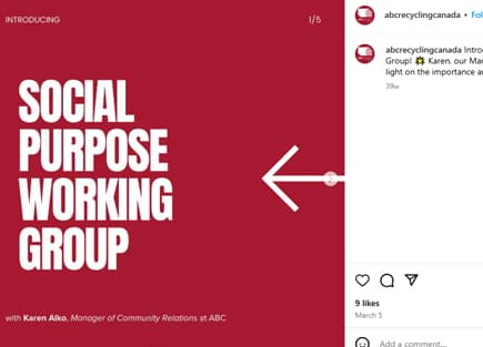 This is an instagram post made by ABC Recycle