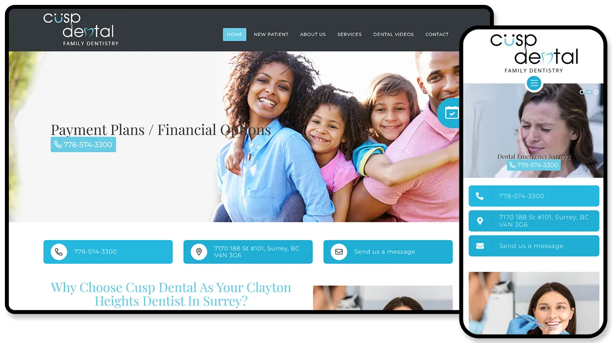 Cusp Dental website design