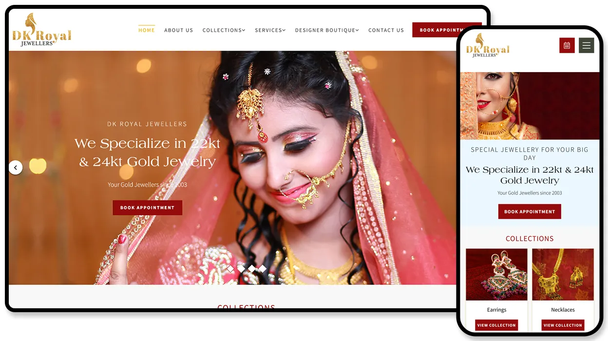 DK Royal Jewellers website design