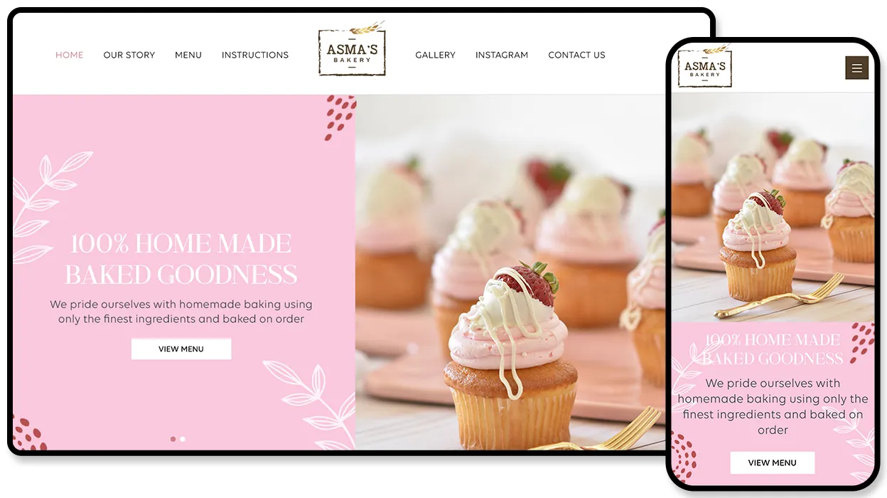 Asmas Bakery website design