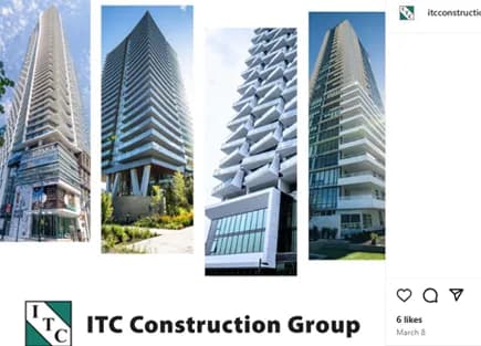 An Instagram post made by ITC Construction