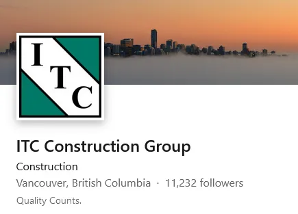 An Instagram post made by ITC Construction