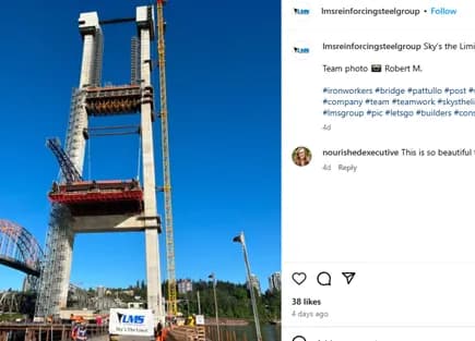 An Instagram post made by LMS Reinforcing Steel Group