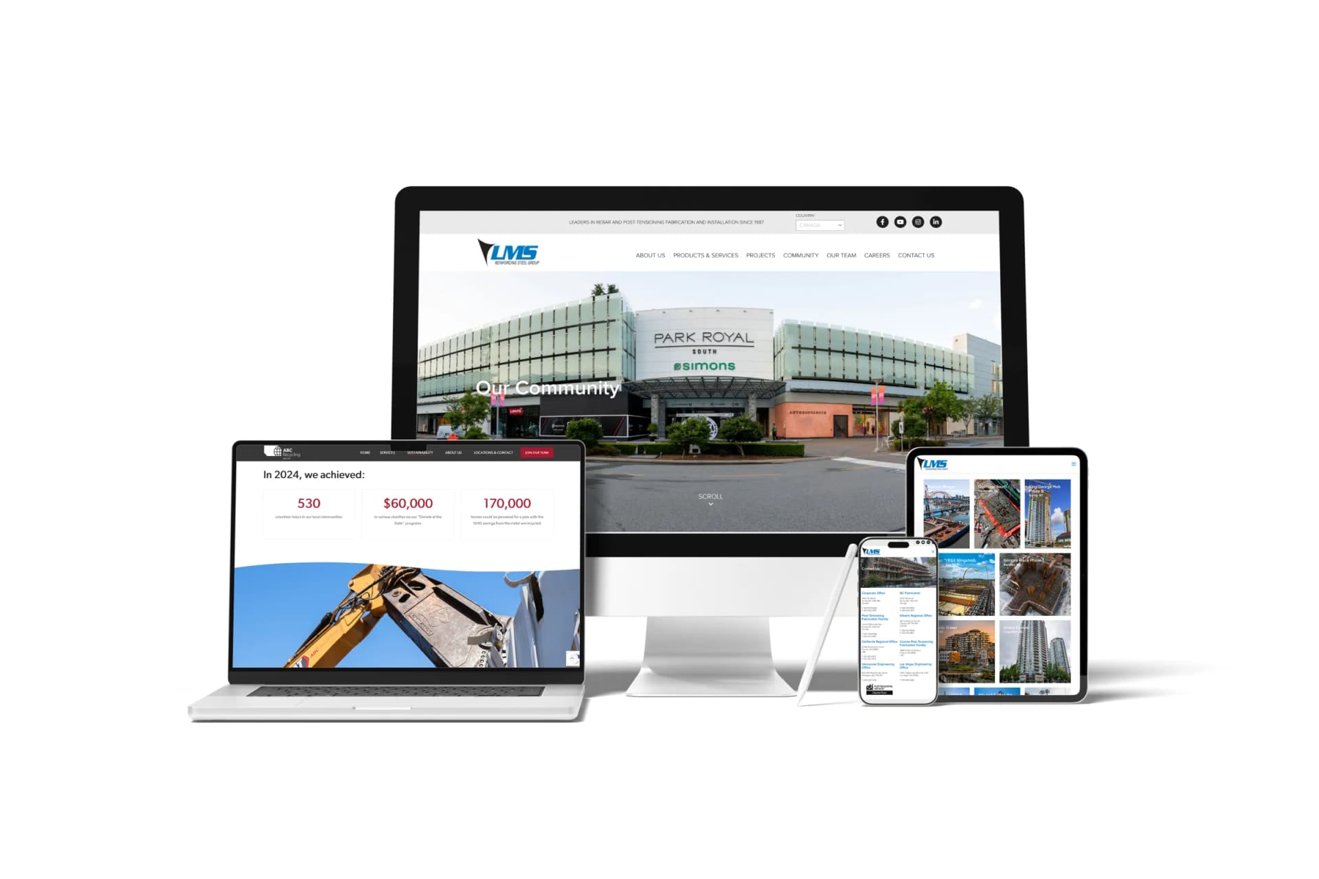 LMS Reinforcing Steel Group website design