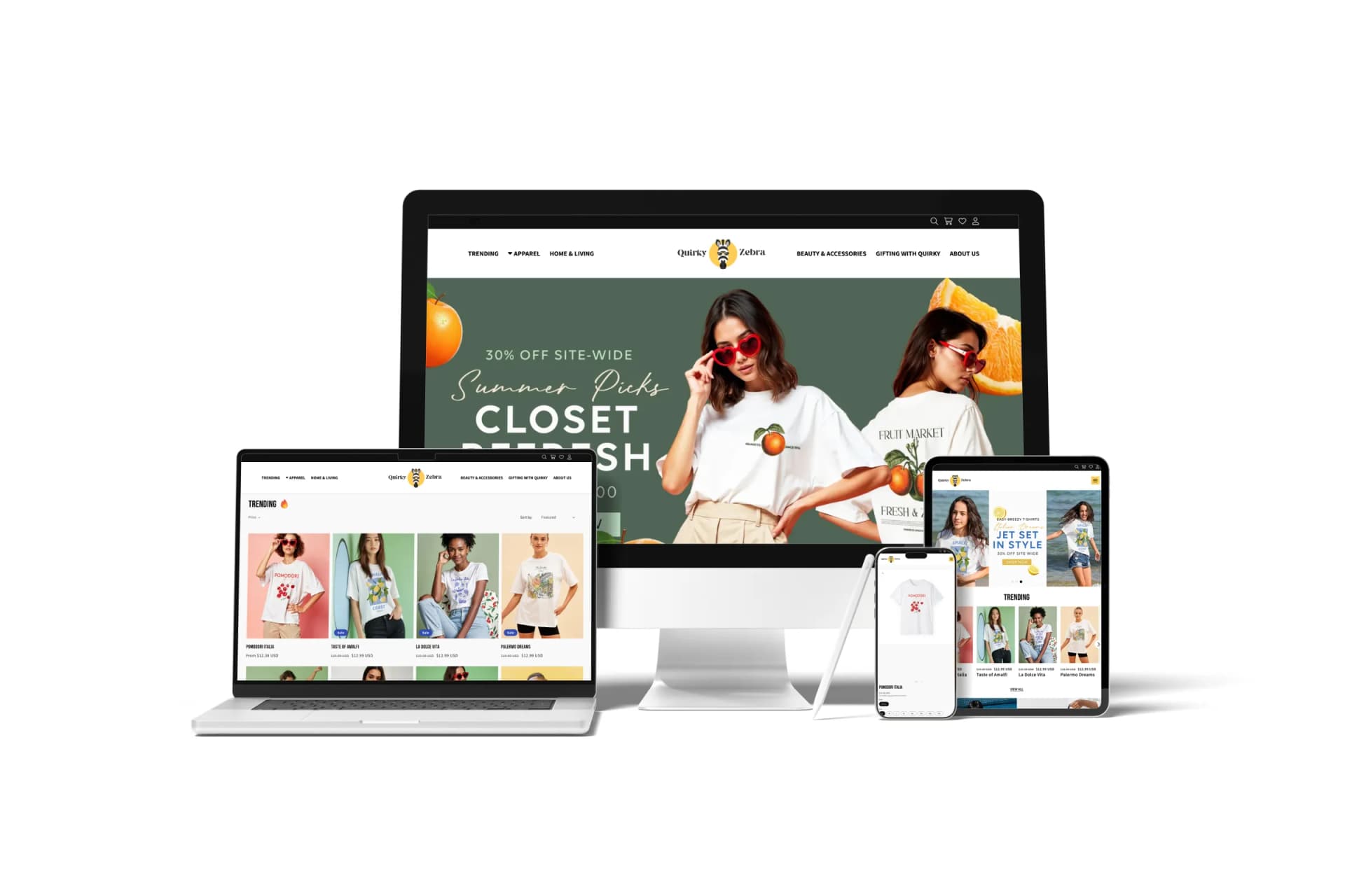 Quirky Zebra website design